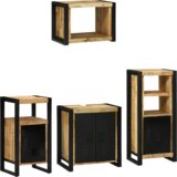  Set namještaja za kupaonicu 4 pcs Smeđa Čvrsto drvo manga | shoptok.hr
