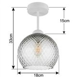 Brilagi LED plafonski luster R GLASS 1xE27/60W/230V pr. 18 cm bela/dimna siva Slike