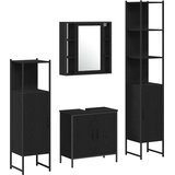  Set namještaja za kupaonicu Zidne 4 pcs Crna Konstruirano drvo | Eponuda.ba