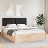  Krevetni okvir s tapiciranim uzglavljem Crna 150 x 200 cm | shoptok.hr