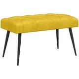  Klupa s gumbastim tkanjem Žuta 80 x 40 x 46 cm Baršun | shoptok.hr