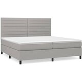Maison Chic Box spring postelja - Vzmetna postelja z vzmetnico svetlo siva 200x200 cm blago SL19354, (21894120) | Shoptok.si