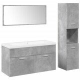 Maison Chic Kopalniško pohištvo - Kopalniški sestavi 4 kosa betonsko sive barve konstruiran les, (21788316) | Shoptok.si