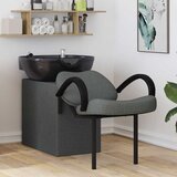  Stolica za šampon Tamno siva i crna 136 x 60 x 92 cm tkanina | shoptok.hr