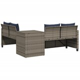  Vrtna sofa sa stolom i jastucima L-oblika siva poli ratan | Shoptok.si
