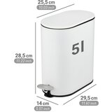 Wenko Mat bel jeklen koš za smeti s pedalom 5 l Collungo – | Shoptok.si