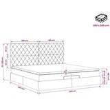 Podesivi krevet s madracem Crna 200 x 200 cm Baršun - Crna 200 x 200 cm Kristal s dugmadima | shoptok.hr