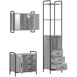  Set ormarića za kupaonicu 3 kom. Siva Sonoma 40 x 36 x 200 5 cm - Siva Sonoma Ormar s umivaonikom (1 vrata i 1 polica) + viseći | shoptok.hr