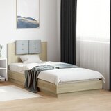 Furnova Posteljni okvir z vzglavjem sonoma hrast 90x200 cm inž. les, (21939079) Cene