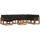  Set vanjskih sofa 9 kom. Prirodna i crna | shoptok.hr
