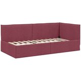 vidaXL Kotna postelja z vzglavjem vinsko rdeča 100 x 200 cm blago | Shoptok.si