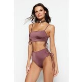 Trendyol Brown Tie Detailed High Waist Bikini Bottom | shoptok.hr