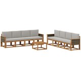 vidaXL Zunanja garnitura za sedenje 7 pcs Naravna in svetlo siva, (5000281229) | Shoptok.si