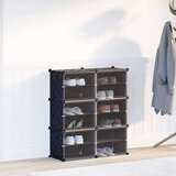 vidaXL Organizator za shranjevanje kock s 6 kockami in vrati Black PP Cene