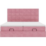  Okvir kreveta s madracima ružičasti 200x200cm baršunasti | shoptok.hr