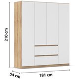 Rauch Möbel omara s klasičnimi vrati, bela, barve hrasta | Shoptok.si