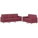  2-dijelni set sofa s jastucima crvena boja vina od tkanine | shoptok.hr