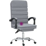  Masažni uredski naslonjač od tkanine svjetlosivi | shoptok.hr