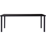  Blagovaonski stol crni 200 x 100 x 75 cm od kaljenog stakla | shoptok.hr
