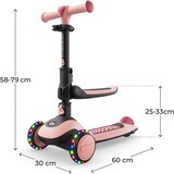 Kinderkraft Rozi dječji romobil sa sjedalom HALLEY 2 Rose Pink | Shoptok.si