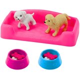 Mini set za lutke s dva psa, krevetom i zdjelicom za hranu | shoptok.hr
