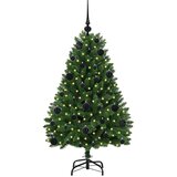 vidaXL Umestno božično drevo z LED lučmi Zelena 120 cm PVC in kovina | Shoptok.si