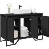 Ormarić za umivaonik crni 91 x 35 x 60 cm konstruirano drvo | shoptok.hr