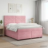  Boxspring krevet s madracem Ružičasta 140 x 200 cm Baršun | shoptok.hr