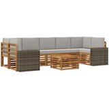  Set vanjskih sofa 8 kom. Prirodna i svjetlosiva | shoptok.hr