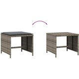  Vrtni taburei s jastucima 4 kom sivi 41x41x36 cm od poliratana | Eponuda.com