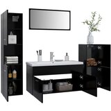  Set kupaonskog namještaja od iverice crni | shoptok.hr