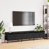 TV ormarić crni 202x39x43,5 cm hladno valjani čelik | Eponuda.com