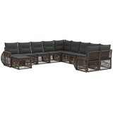 vidaXL Vrtna sedežna garnitura 11 pcs Siva poli ratan, (5000272015) | Shoptok.si