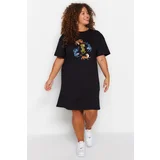 Trendyol Curve Plus Size Dress - Black - Jersey dress