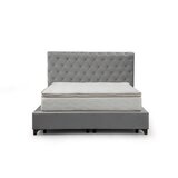 Hanah home deluxe set 160 x 200 v3 grey dvostruki dušek, baza i uzglavlje
