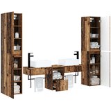  Set namještaja za kupaonicu 5 kom. Staro drvo Smeđa 33 x 34,5 x 160 cm | shoptok.hr