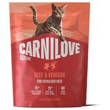 Carnilove Cat Active Adult Sterilised, briketi - govedina in divjačina 400 g | Shoptok.si