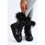 Kesi Women's snow lace-up boots Black Santero Cene