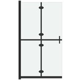 vidaXL Zložljiva pregrada za tuš mlečno ESG steklo 70x190 cm | Shoptok.si