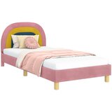Krevet za djecu s uzglavljem Ružičasta 90 x 200 cm Baršun | shoptok.hr