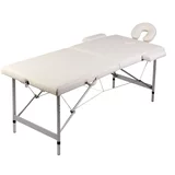  Krem bijeli sklopivi stol za masažu 2 zone i aluminijski okvir
