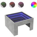 Maison Chic Klubska mizica - kavna mizica - Nizka mizica z neskončnimi LED betonsko siva 50x50x30 cm, (21751897) Cene