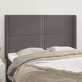  Vzglavje z ušesi sivo 147x16x118/128 cm umetno usnje, (20737099) | Shoptok.si