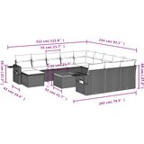  13-dijelni set vrtnih sofa s jastucima poliratan crni | shoptok.hr