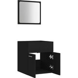  2-dijelni set kupaonskog namještaja od iverice crni | shoptok.hr