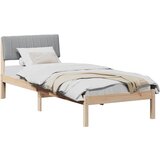  Okvir kreveta s uzglavljem Smeđa i svijetlo siva 75 x 190 cm | shoptok.hr