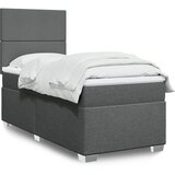 vidaXL Box spring postelja z vzmetnico temno siva 80x200 cm blago | Shoptok.si