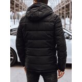 DStreet Kurtka męska zimowa pikowana z kapturem czarno-zielona | Shoptok.si