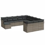  12-dijelni set vrtnih sofa od poliratana s jastucima sivi | shoptok.hr