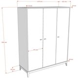 Vipack Ormar u dekoru oraha u tamnoj prirodnoj boji 148x190x55 cm Ilyas – | shoptok.hr